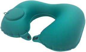 A green Inflatable Neck Pillow