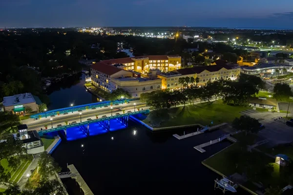 Night areal view of Port Richey